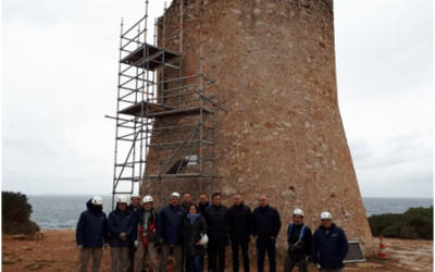 Treballadors del SOIB VISIBLES formen part de l’equip de restauració de les torres de defensa costaneres del Consell de Mallorca