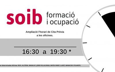 El SOIB amplia de nou l’horari d’atenció al públic a les oficines de Mallorca