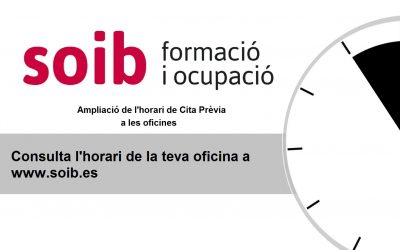 Las oficinas del SOIB en Mallorca y Formentera abrirán por la tarde por el final de la temporada turística