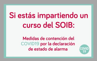 Medidas del SOIB en materia de formación profesional para la ocupación, a raíz de la declaración del estado de alarma