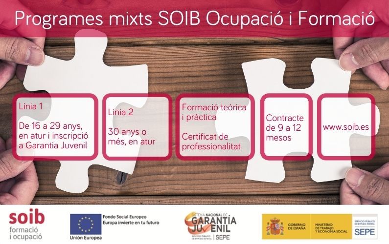 Información y ofertas para alumnado-trabajador de los programas mixtos SOIB Ocupació i Formació