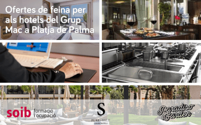 Mac Hotels ofereix 27 llocs de feina de diferents perfils per a hotels Pure Salt i Paradiso Garden de Platja de Palma
