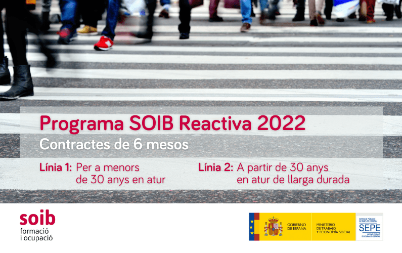 Informació i ofertes del programa de foment de l’ocupació SOIB Reactiva 2022