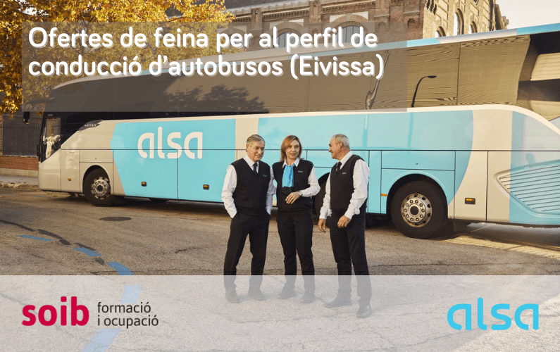 ALSA ofereix 22 llocs de feina de conducció d’autobusos per a Sant Josep de sa Talaia (Eivissa)