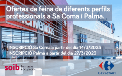Carrefour ofereix 182 llocs de feina pels seus centres en Sa Coma i Palma (Mallorca)