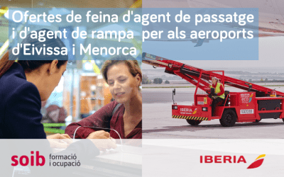 Iberia ofrece trabajo de diferentes perfiles profesionales de personal de aeropuerto. 120 puestos para Eivissa y 60 puestos para Menorca