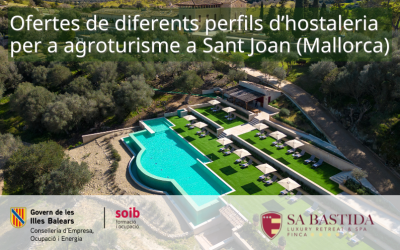 Finca Sa Bastida Luxury Retreat & Spa ofereix diferents llocs i perfils professionals per fer feina al seu hotel ubicat entre Sant Joan i Sineu, km. 0,8