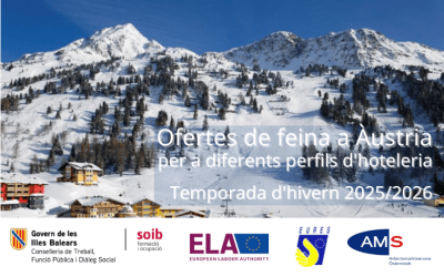 Ofertas SOIB – EURES del sector de hostelería para trabajar en Austria en la temporada de invierno 2025-2026
