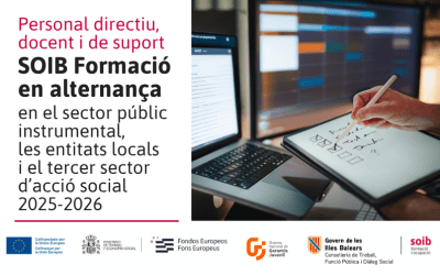Ofertes de personal directiu, docent i de suport per al programa SOIB Formació en alternança en el sector públic instrumental, les entitats locals i el tercer sector d’acció social 2025-2026