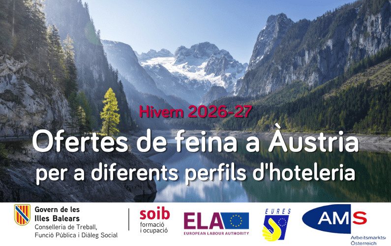 Ofertes SOIB – EURES del sector d’hoteleria per treballar a Àustria a la temporada d’hivern 2026-27